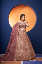 NOOR-E-MAROON BANARASI BRIDAL LEHENGA SET