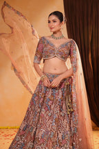Olive Glow – Zari & Sequin Embroidered Lehenga