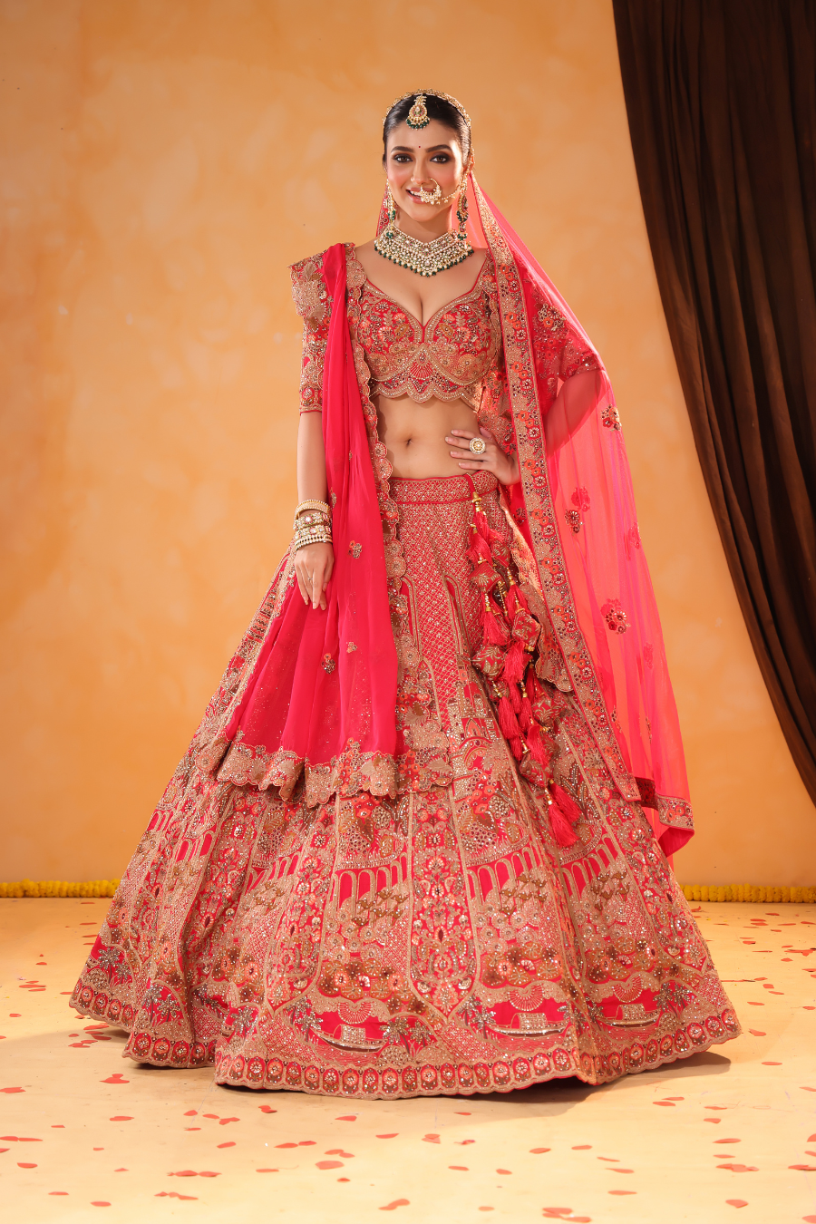 Heer – Ridayam Rani Pink Lehenga with Zari & Sequin Elegance