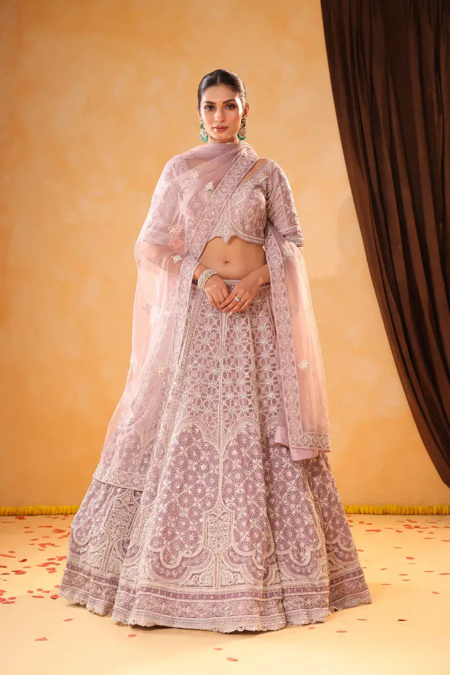 Lavender Whisper – Thread Embroidered Lehenga
