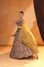 Sunehri Zari Banarasi Lehenga