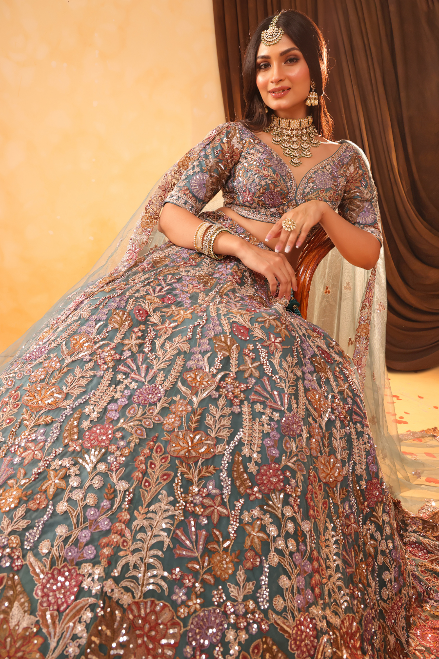 Mayurika – The Regal Bloom Lehenga