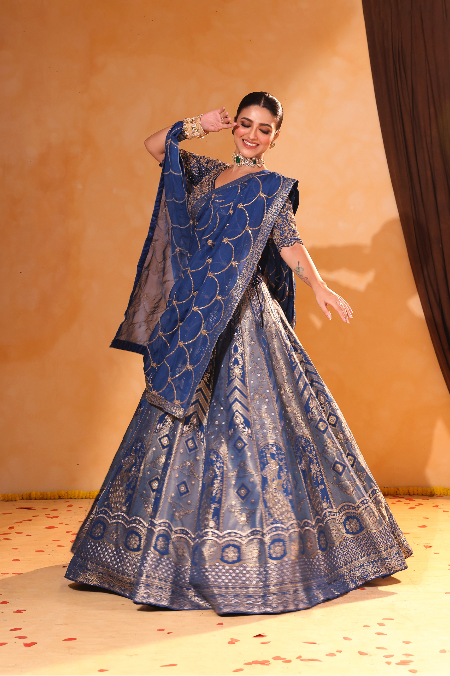 Neel Riwaz – Royal Banarasi Zari Lehenga