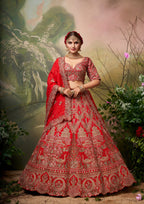 LAAL MAHAL TEMPLE ZARI BRIDAL LEHENGA SET
