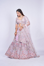 IVORY MULTI-COLOR FLORAL EMBROIDERED LEHENGA SET