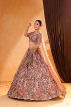 Olive Glow – Zari & Sequin Embroidered Lehenga