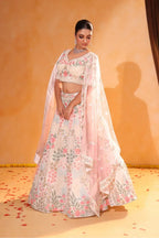 Ivory Bloom – Zari & Sequin Embroidered Lehenga