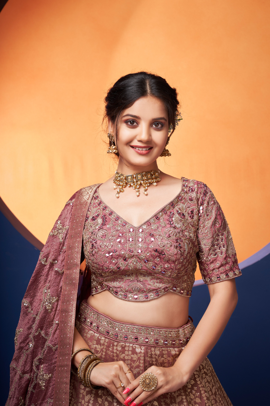 NOOR-E-MAROON BANARASI BRIDAL LEHENGA SET
