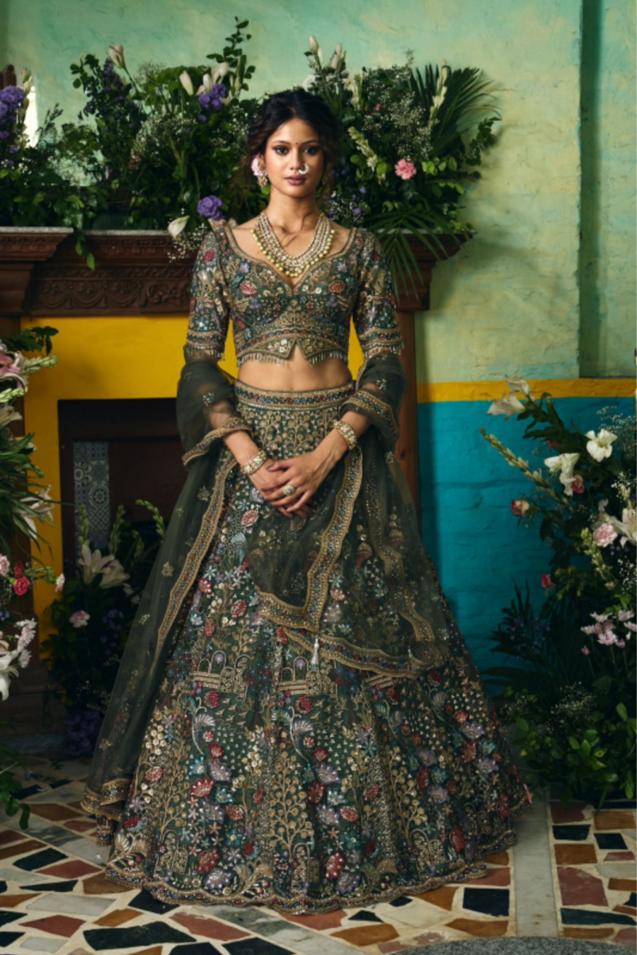 Regal Scarlet Aura Lehenga