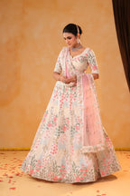 Ivory Bloom – Zari & Sequin Embroidered Lehenga