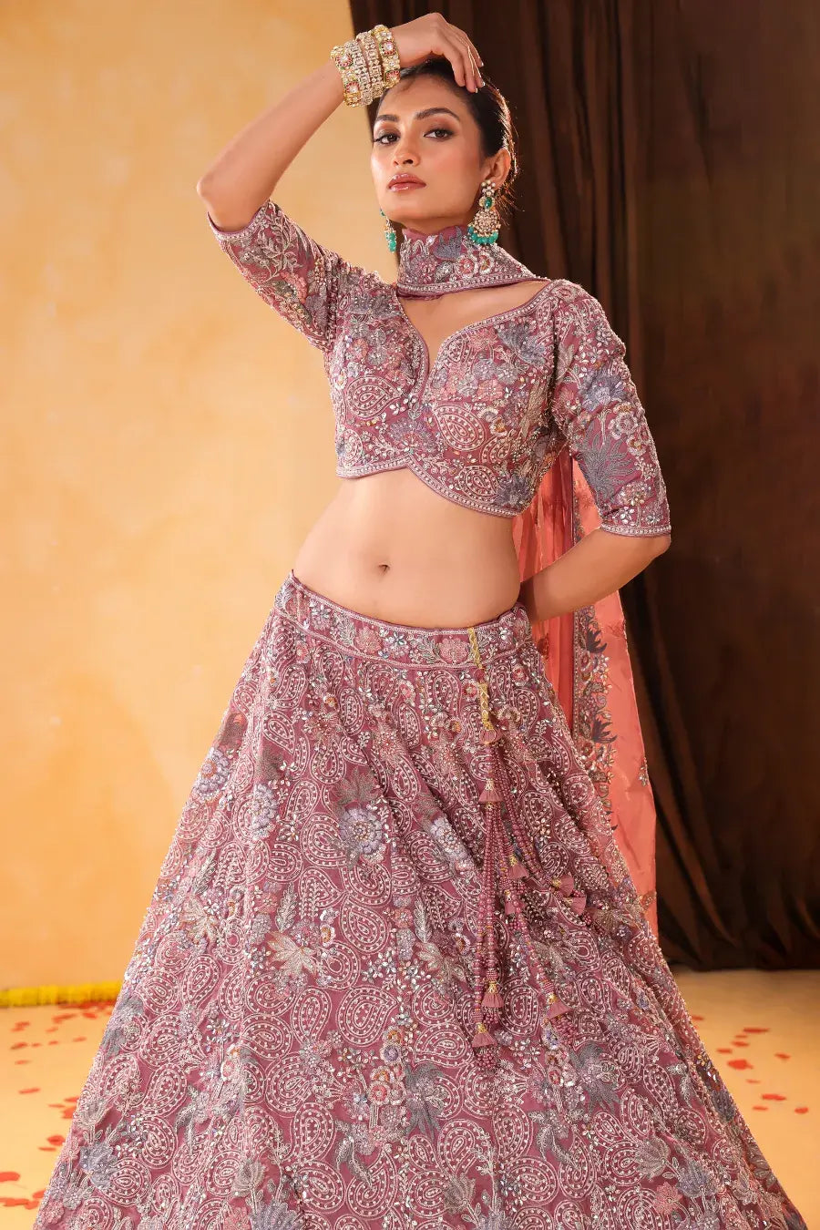Sitara Noor – Lavender Thread & Sequin Work Lehenga