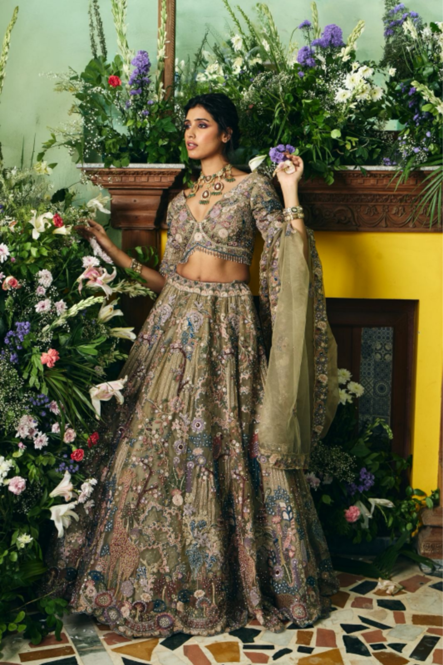 Mehendi Enchanted Bloom Lehenga