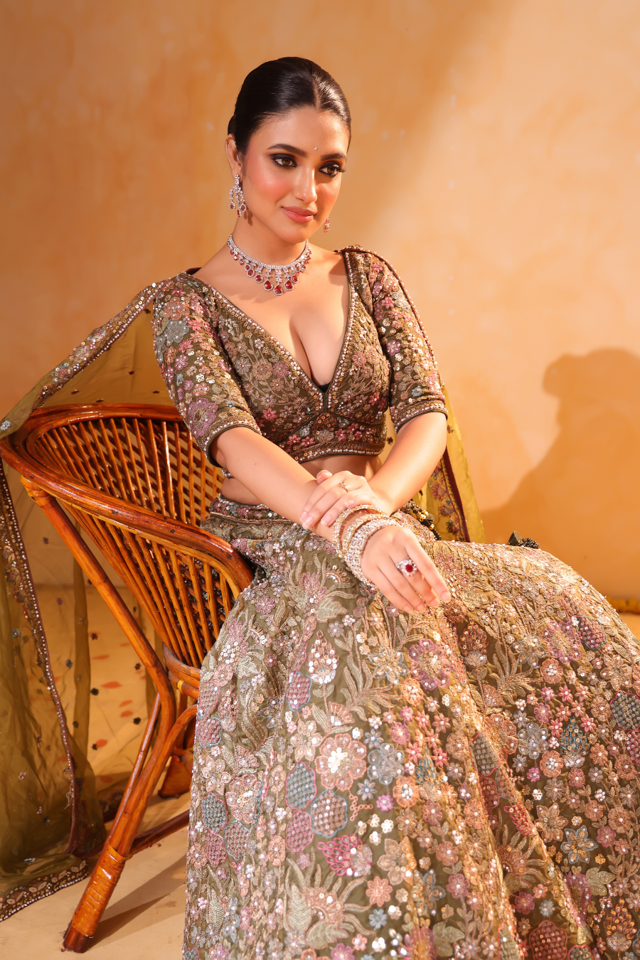 Sunehri Zari Banarasi Lehenga