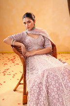 Lavender Whisper – Thread Embroidered Lehenga