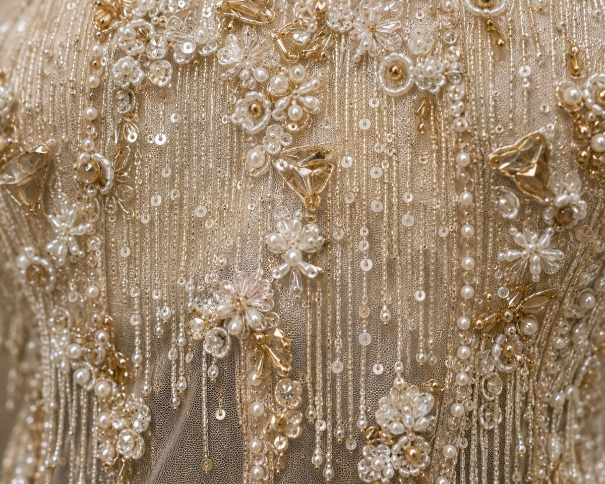 White Ready-to-Wear Drape Saree with Heavy Hand Embroidered Blouse, Designer Cocktail Saree, Imported Fabric
