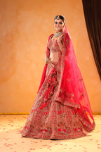 Heer – Ridayam Rani Pink Lehenga with Zari & Sequin Elegance