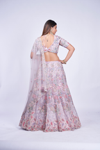 IVORY MULTI-COLOR FLORAL EMBROIDERED LEHENGA SET