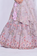 IVORY MULTI-COLOR FLORAL EMBROIDERED LEHENGA SET