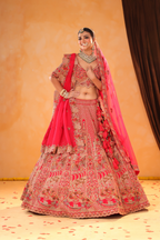 Heer – Ridayam Rani Pink Lehenga with Zari & Sequin Elegance