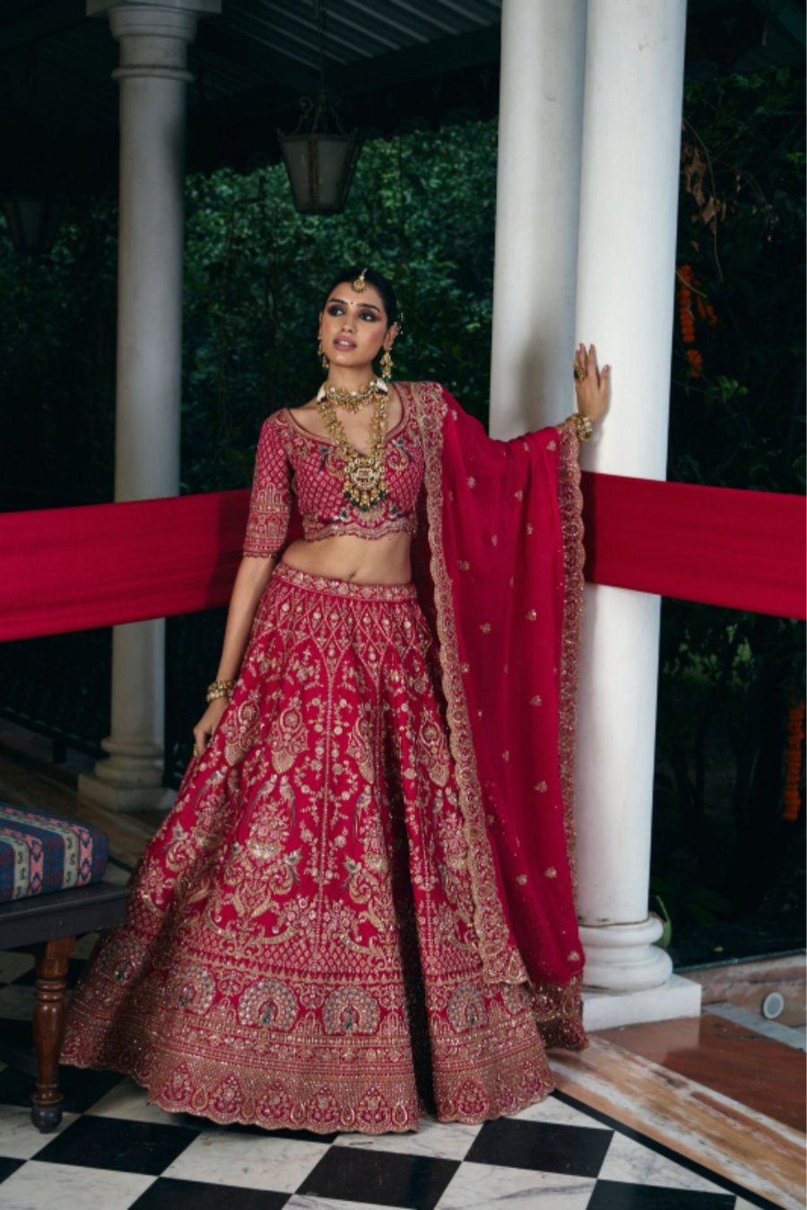 Royal Red Heritage Bridal Couture Lehenga