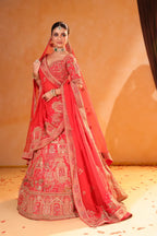 Rani Rooh: Regal Pink Bridal Lehenga with Peacock & Floral Embroidery