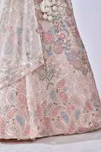 IVORY MULTI-COLOR FLORAL EMBROIDERED LEHENGA SET