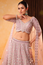 Lavender Whisper – Thread Embroidered Lehenga