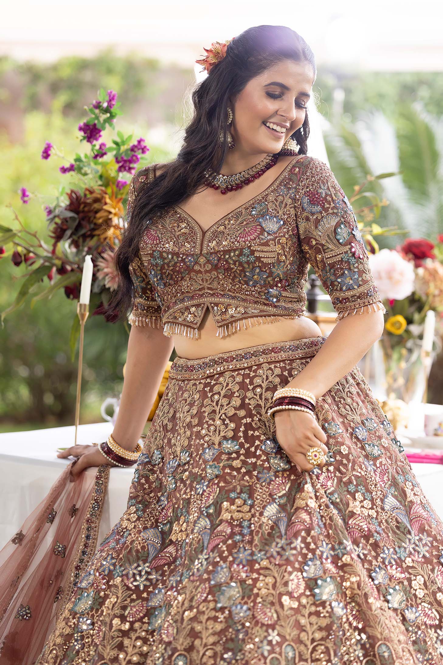 Rustic Vantara Bloom Lehenga