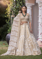 Ivory Royale Zari Brocade Bridal Lehenga