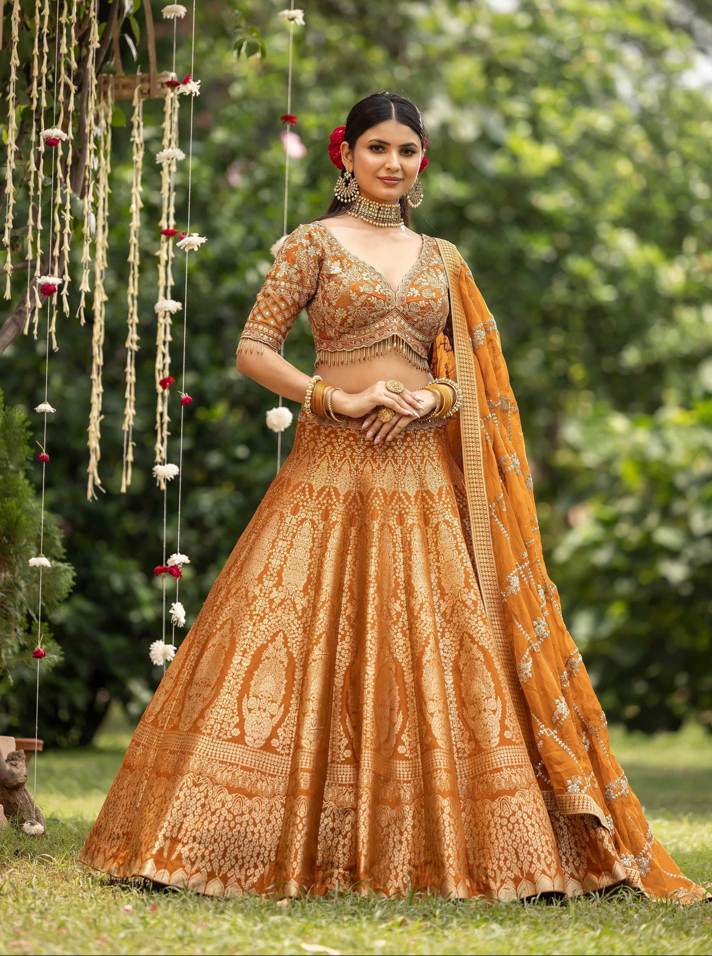 Amber Royale Banarasi Weave Bridal Lehenga