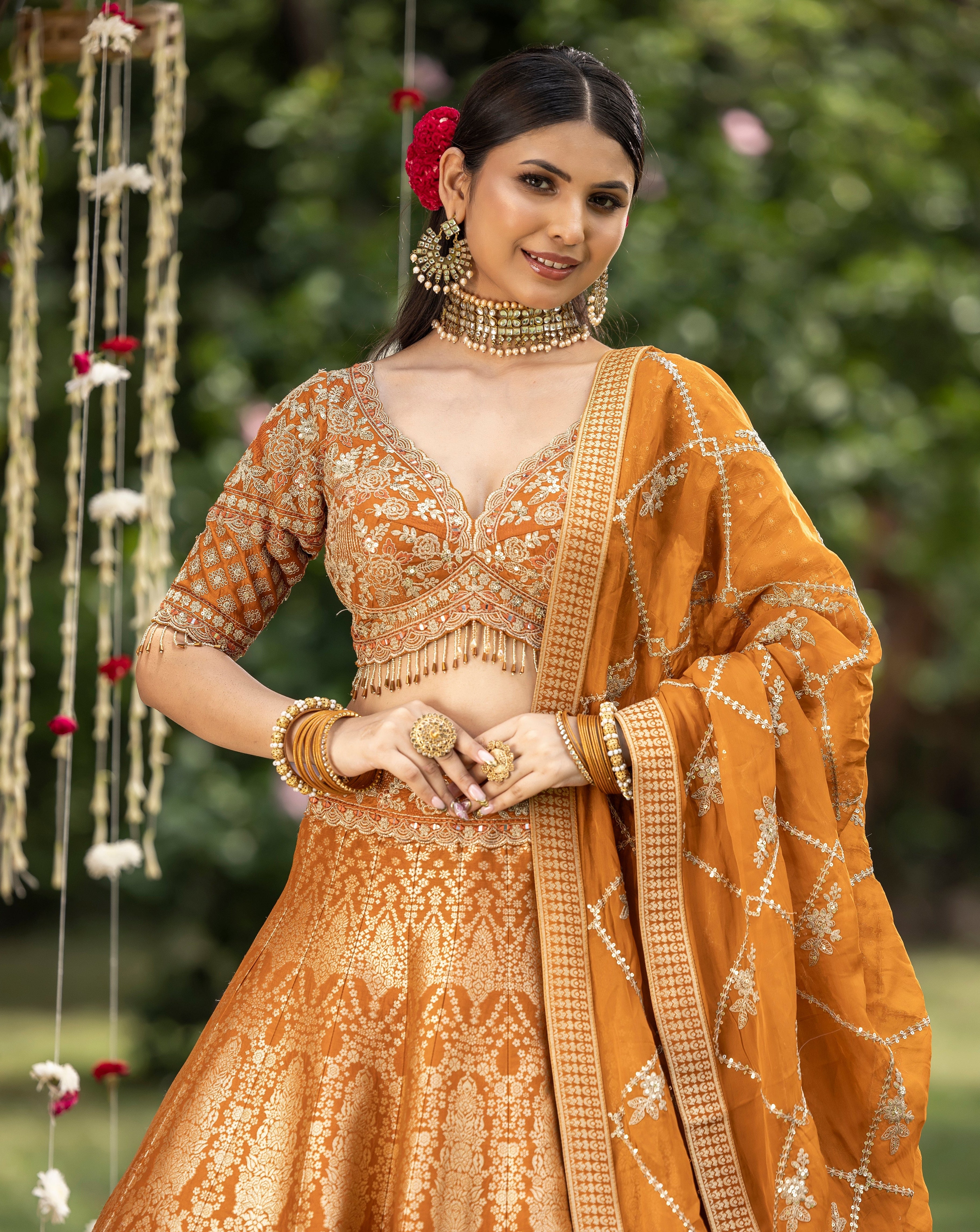 Amber Royale Banarasi Weave Bridal Lehenga
