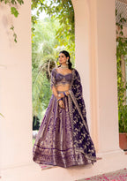 Purple Royale Banarasi Weave Bridal Lehenga