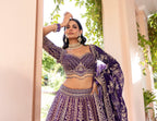 Purple Royale Banarasi Weave Bridal Lehenga