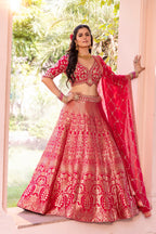 Crimson Royale Banarasi Weave Bridal Lehenga