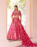 Signature Banarasi Rani Lehenga with Heavy Embellished Blouse