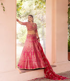 Signature Banarasi Rani Lehenga with Heavy Embellished Blouse