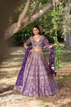 Imperial Amethyst Brocade Bridal Lehenga