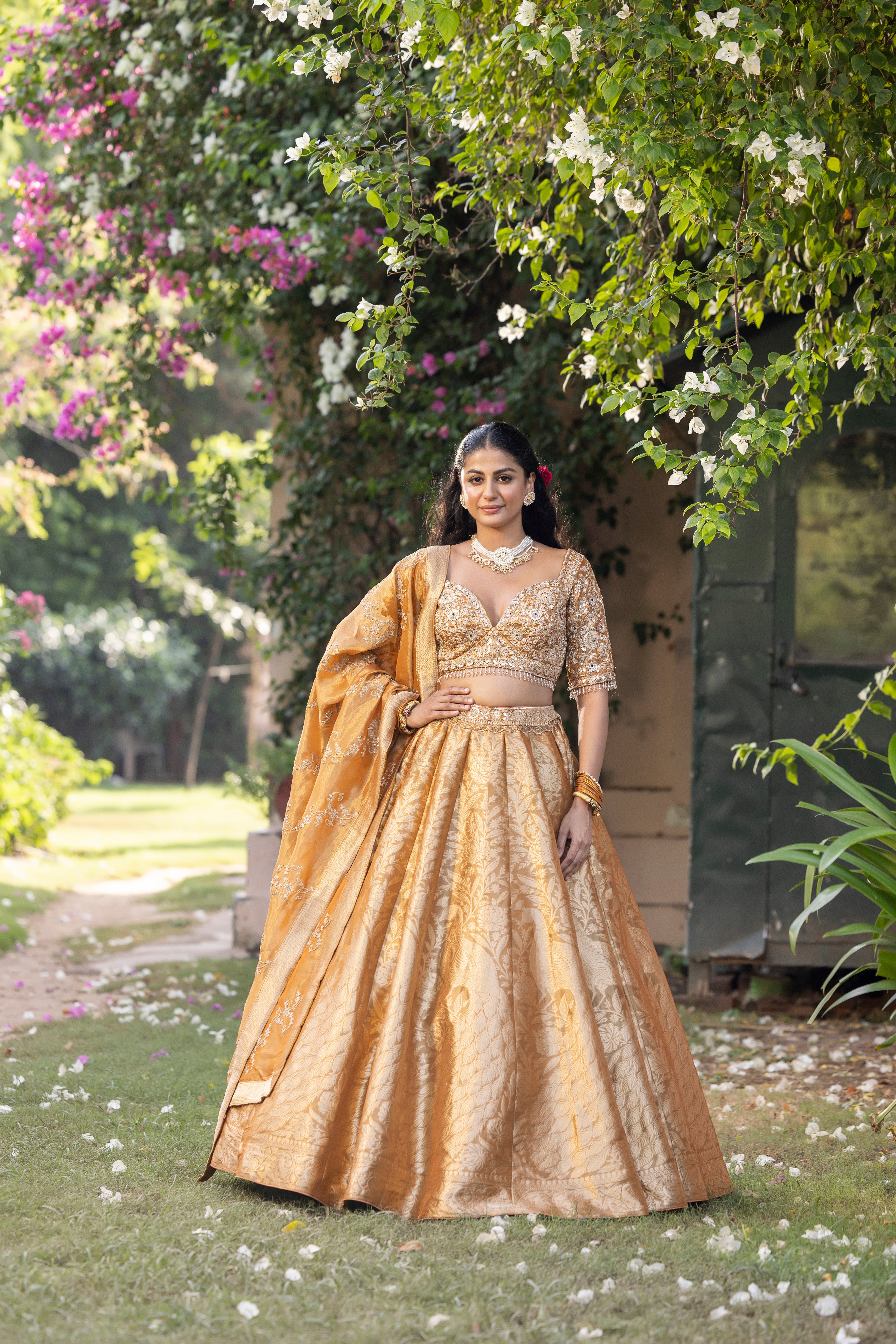 Sunlit Sunehri Royale Banarasi Bridal Lehenga