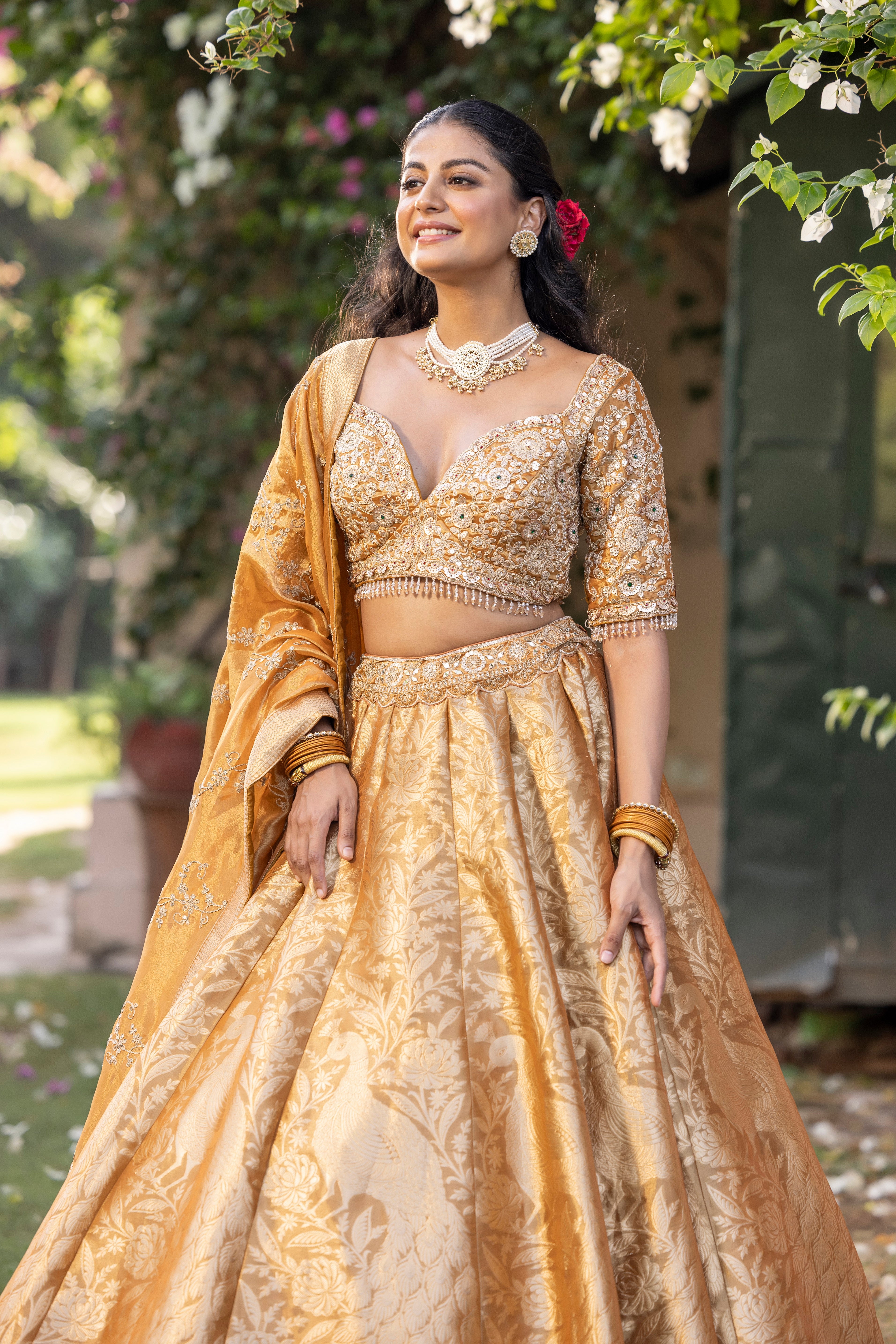 Sunlit Sunehri Royale Banarasi Bridal Lehenga