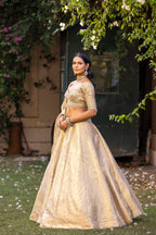 Ivory Gold Empress Heirloom Couture Lehenga