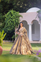 Gilded Opulence Hand-Embellished Couture Lehenga