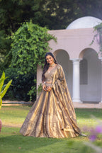 Gilded Opulence Hand-Embellished Couture Lehenga