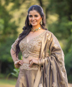 Gilded Opulence Hand-Embellished Couture Lehenga