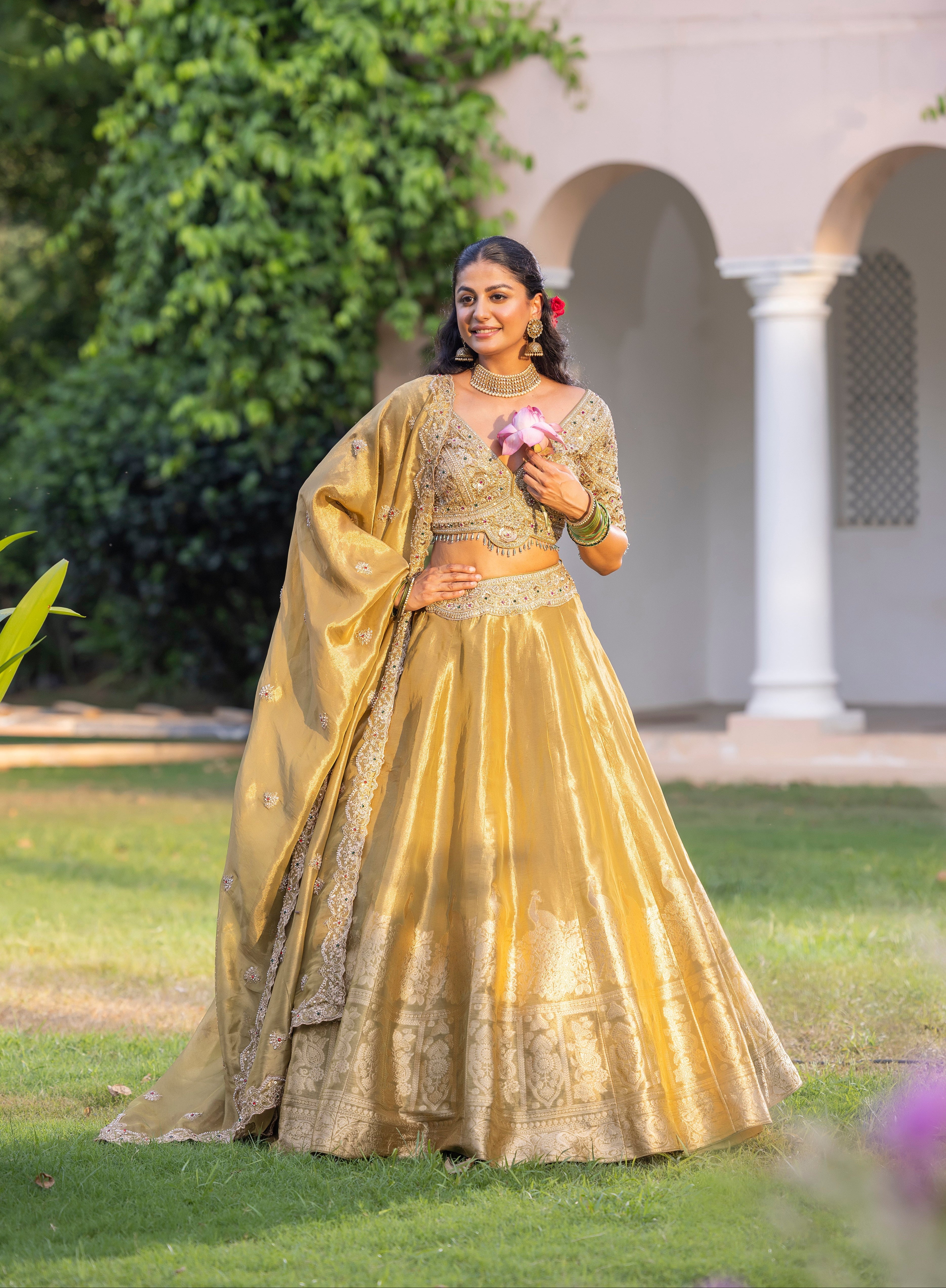 Opulent Sunlit Sovereign Couture Lehenga