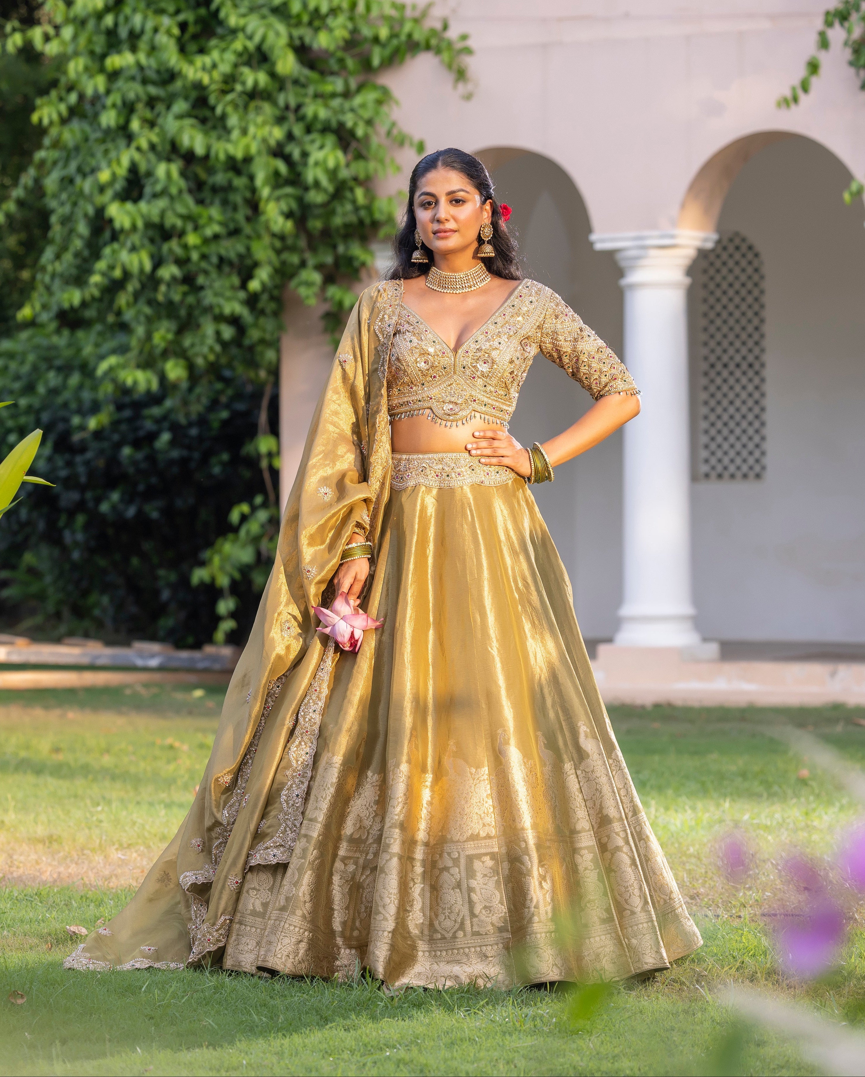 Opulent Sunlit Sovereign Couture Lehenga