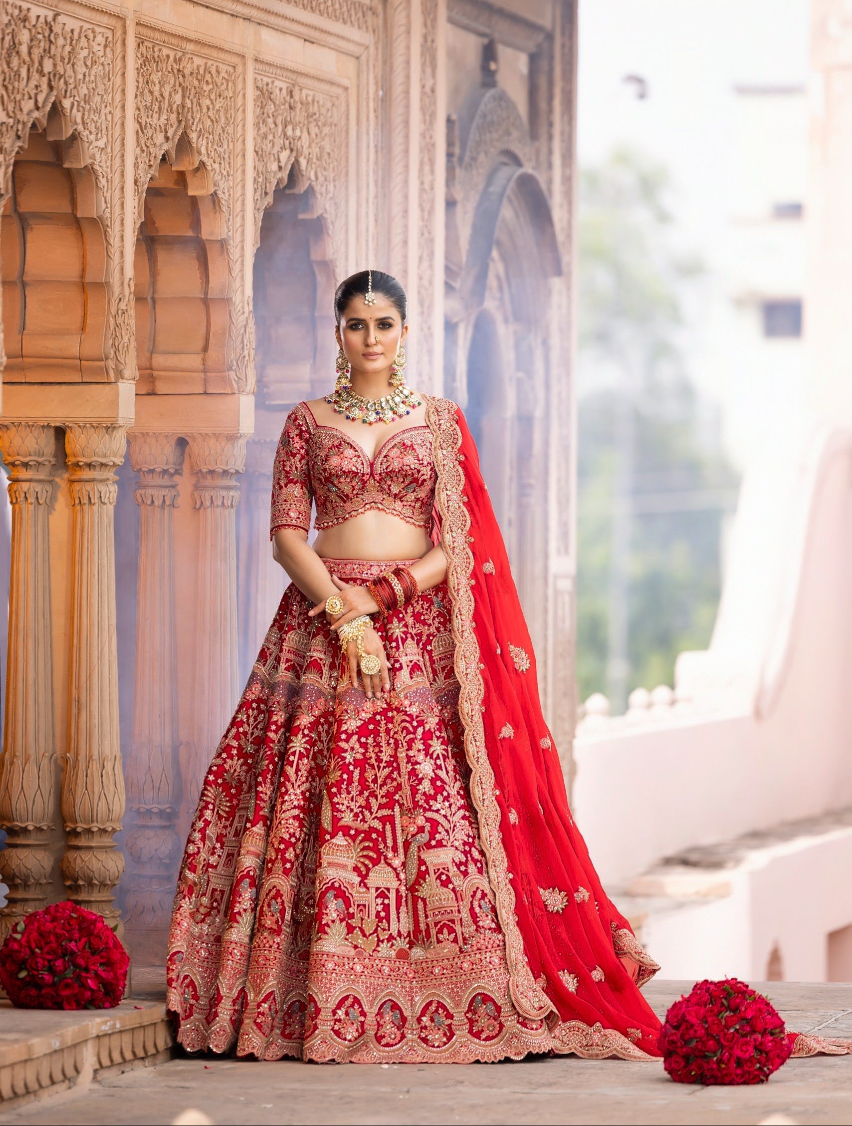 Ruby Blossom Majesty Bridal Lehenga