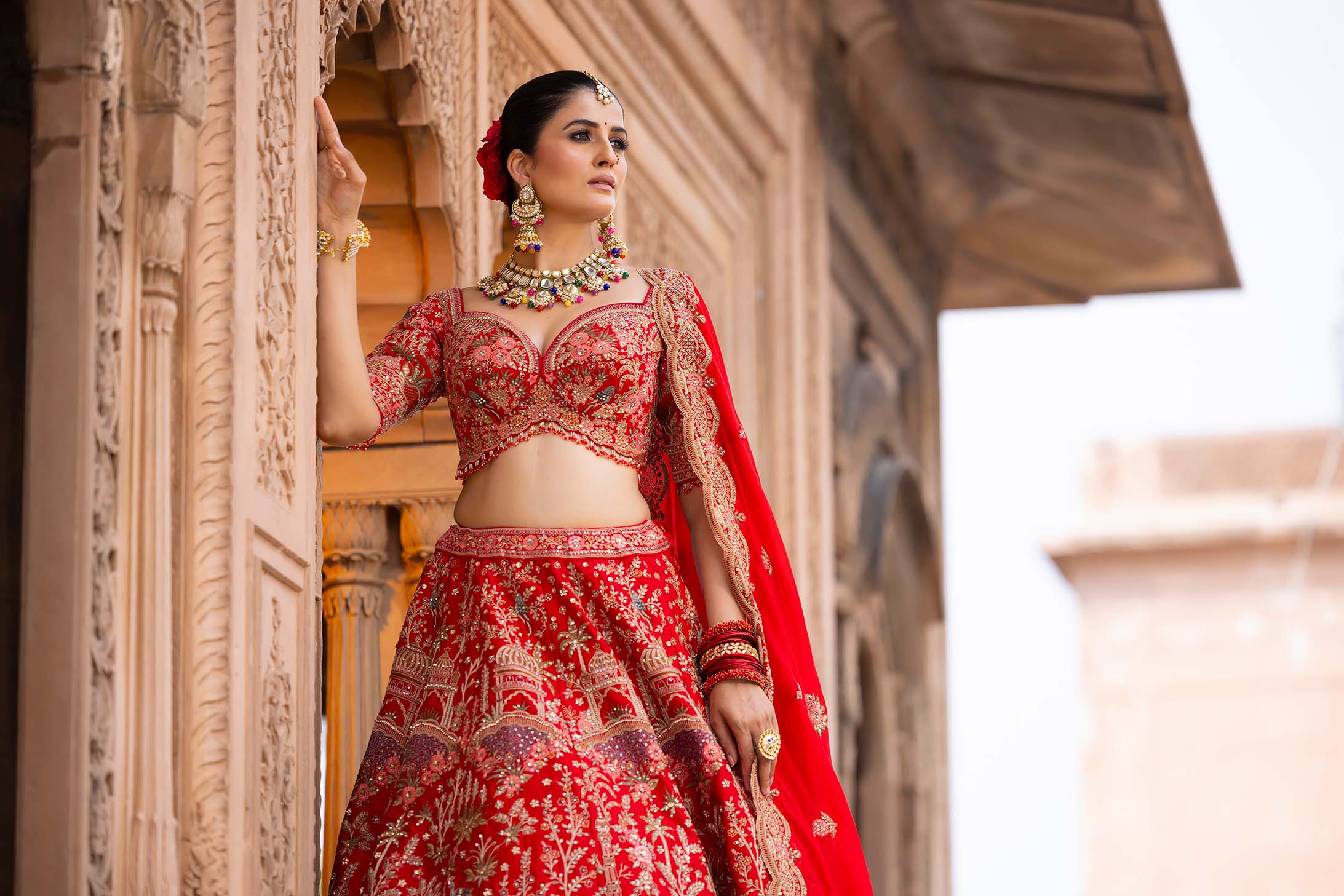 Ruby Blossom Majesty Bridal Lehenga