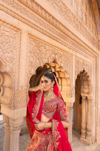 Luxury Rani Pink Zardosi Bridal Lehenga