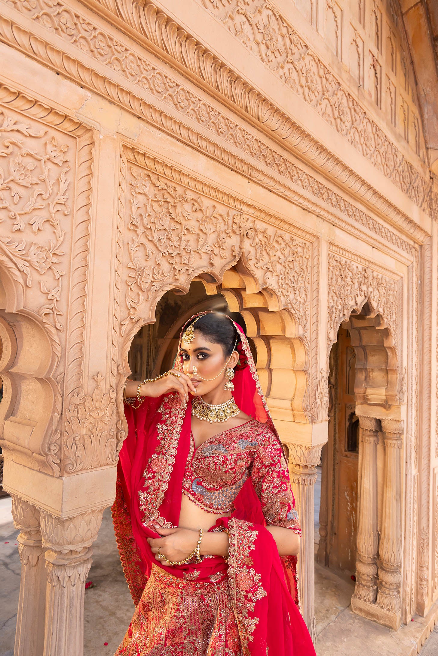 Luxury Rani Pink Zardosi Bridal Lehenga