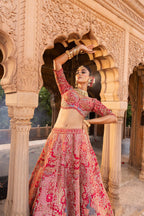 Luxury Rani Pink Zardosi Bridal Lehenga